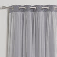 Tulle Overlay Grommet Blackout Curtains