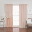 Tulle Overlay Grommet Blackout Curtains