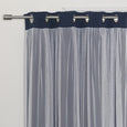 Tulle Overlay Grommet Blackout Curtains