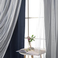 Tulle Overlay Grommet Blackout Curtains