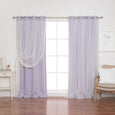 Tulle Overlay Grommet Blackout Curtains