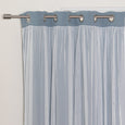 Tulle Overlay Grommet Blackout Curtains