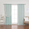 Tulle Overlay Grommet Blackout Curtains