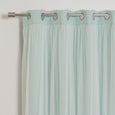 Tulle Overlay Grommet Blackout Curtains