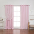 Tulle Overlay Grommet Blackout Curtains