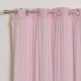 Tulle Overlay Grommet Blackout Curtains