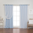 Tulle Overlay Grommet Blackout Curtains