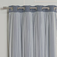 Tulle Overlay Grommet Blackout Curtains