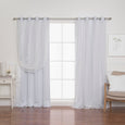 Tulle Overlay Grommet Blackout Curtains