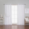 Tulle Overlay Grommet Blackout Curtains