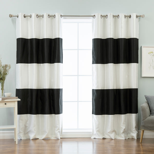 Faux Silk Striped Blackout Curtains