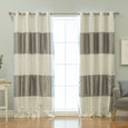 Faux Silk Striped Blackout Curtains