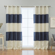Faux Silk Striped Blackout Curtains