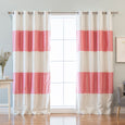 Faux Silk Striped Blackout Curtains