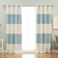 Faux Silk Striped Blackout Curtains