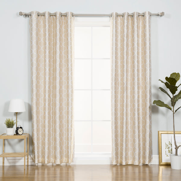 Faux Silk Quatrefoil Blackout Curtain