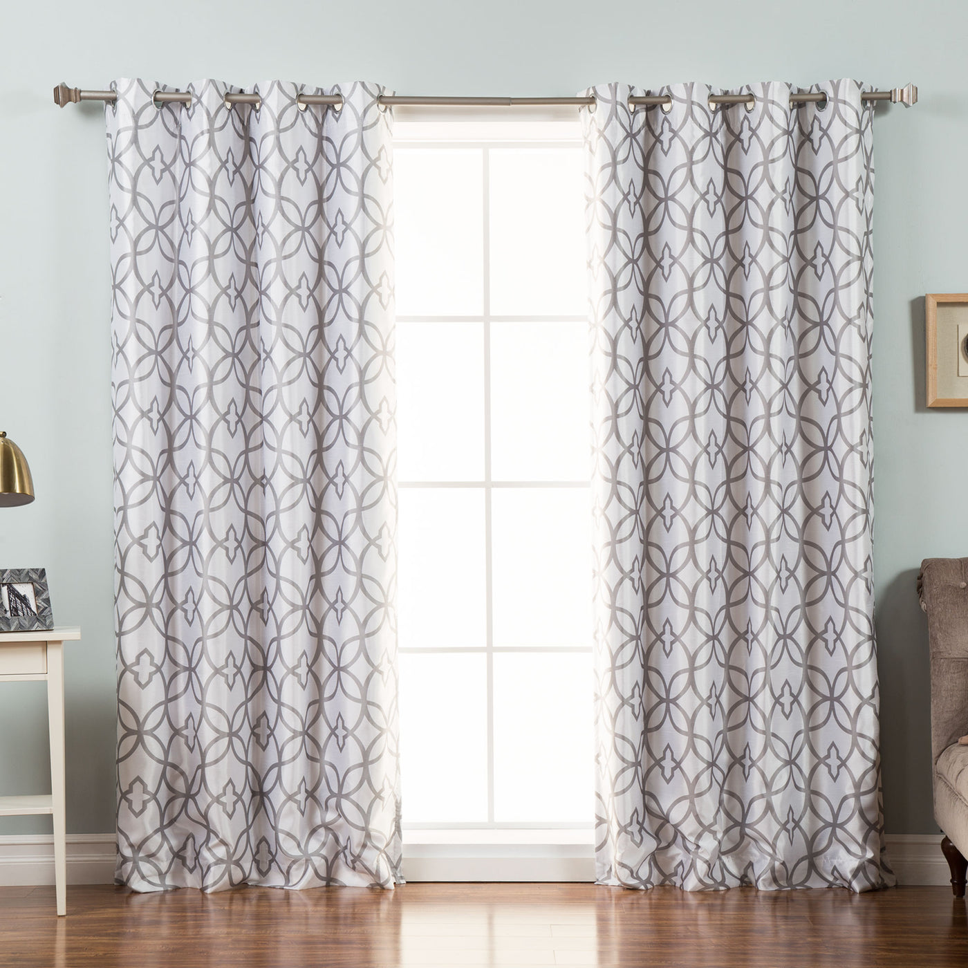 Faux Silk Trellis Curtains