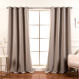 SolbloQ Solid Silver Grommet Blackout Curtains