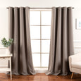 SolbloQ Solid Silver Grommet Blackout Curtains