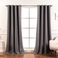 SolbloQ Solid Silver Grommet Blackout Curtains