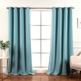 SolbloQ Solid Silver Grommet Blackout Curtains