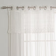 Tulle Lace with Attached Valance Silver Grommet Curtains