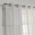 Tulle Lace with Attached Valance Silver Grommet Curtains