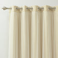 Wide Tulle Overlay Grommet Blackout Curtain