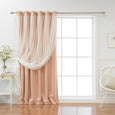 Wide Tulle Overlay Grommet Blackout Curtain