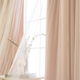 Wide Tulle Overlay Grommet Blackout Curtain