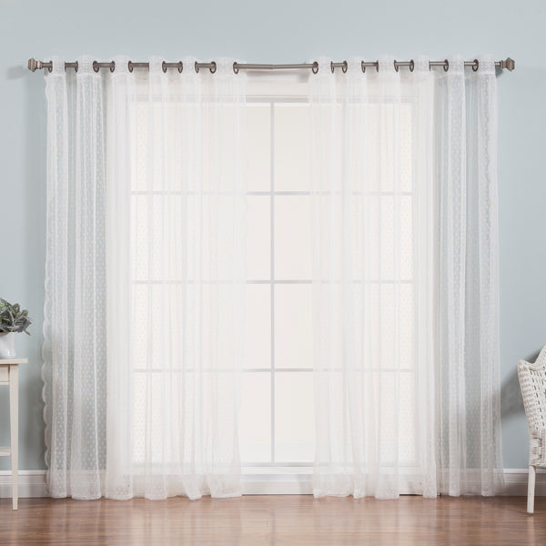 Sheer Lace Dot Wide Curtain