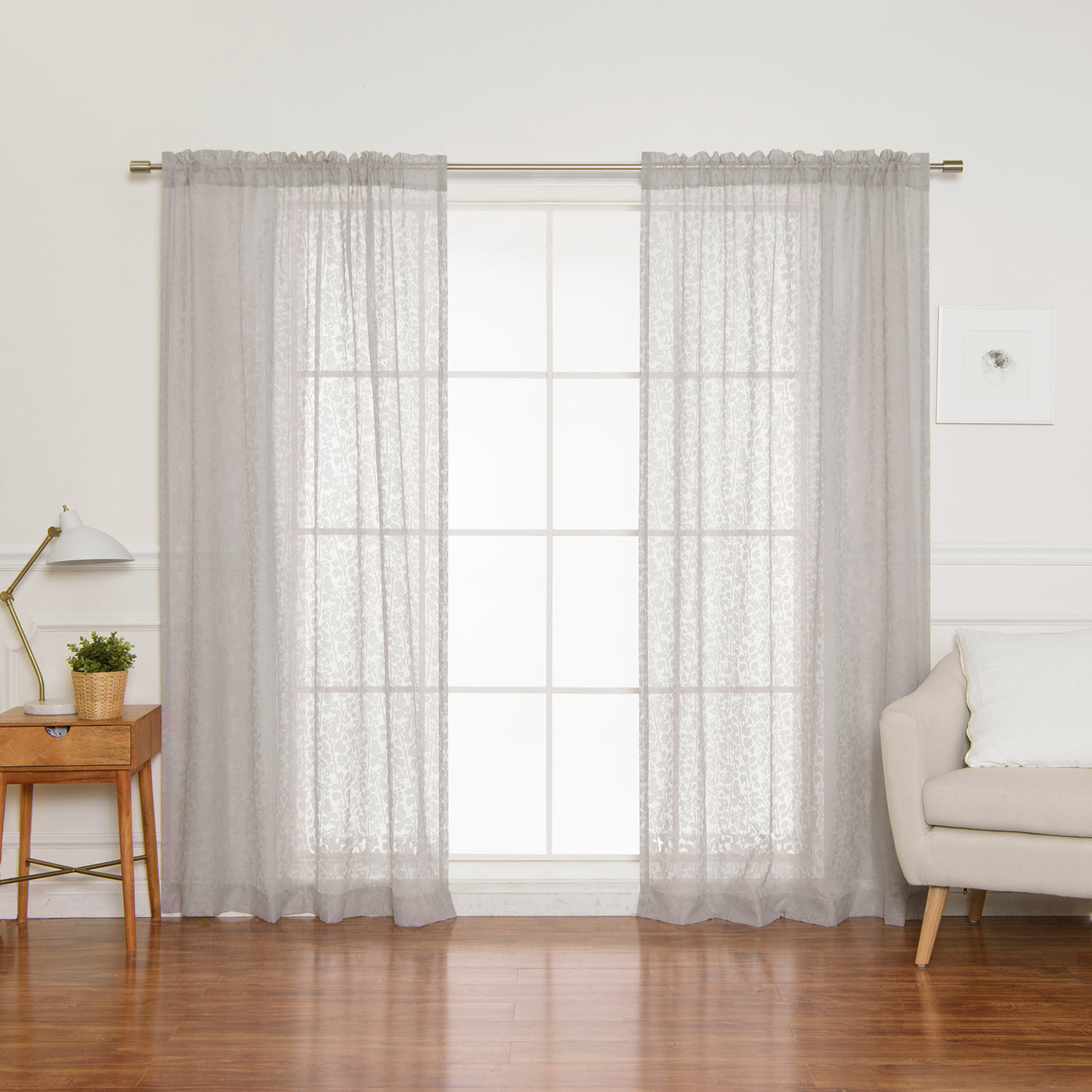 Sheer Burnout Branch Curtains