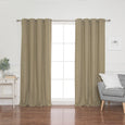 Faux Linen Grommet Thermal Room Darkening Curtains