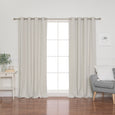 Faux Linen Grommet Thermal Room Darkening Curtains