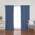 Faux Linen Back Tab Thermal Room Darkening Curtains