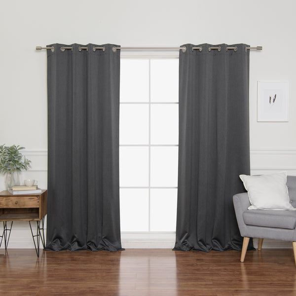 SolbloQ Heathered Linen Look Grommet Blackout Curtains