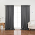 SolbloQ Heathered Linen Look Back Tab Blackout Curtains