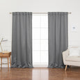 SolbloQ Heathered Linen Look Back Tab Blackout Curtains