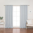SolbloQ Basketweave Faux Linen Grommet Blackout Curtains