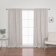 SolbloQ Basketweave Faux Linen Back Tab Blackout Curtains