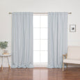 SolbloQ Basketweave Faux Linen Back Tab Blackout Curtains