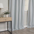 SolbloQ Basketweave Faux Linen Back Tab Blackout Curtains