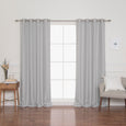 SolbloQ Woven Faux Linen Grommet Curtains with Blackout Lining