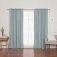 SolbloQ Woven Faux Linen Grommet Curtains with Blackout Lining