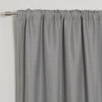 SolbloQ Woven Faux Linen Back Tab Curtains with Blackout Lining