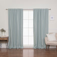 SolbloQ Woven Faux Linen Back Tab Curtains with Blackout Lining