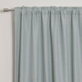 SolbloQ Woven Faux Linen Back Tab Curtains with Blackout Lining