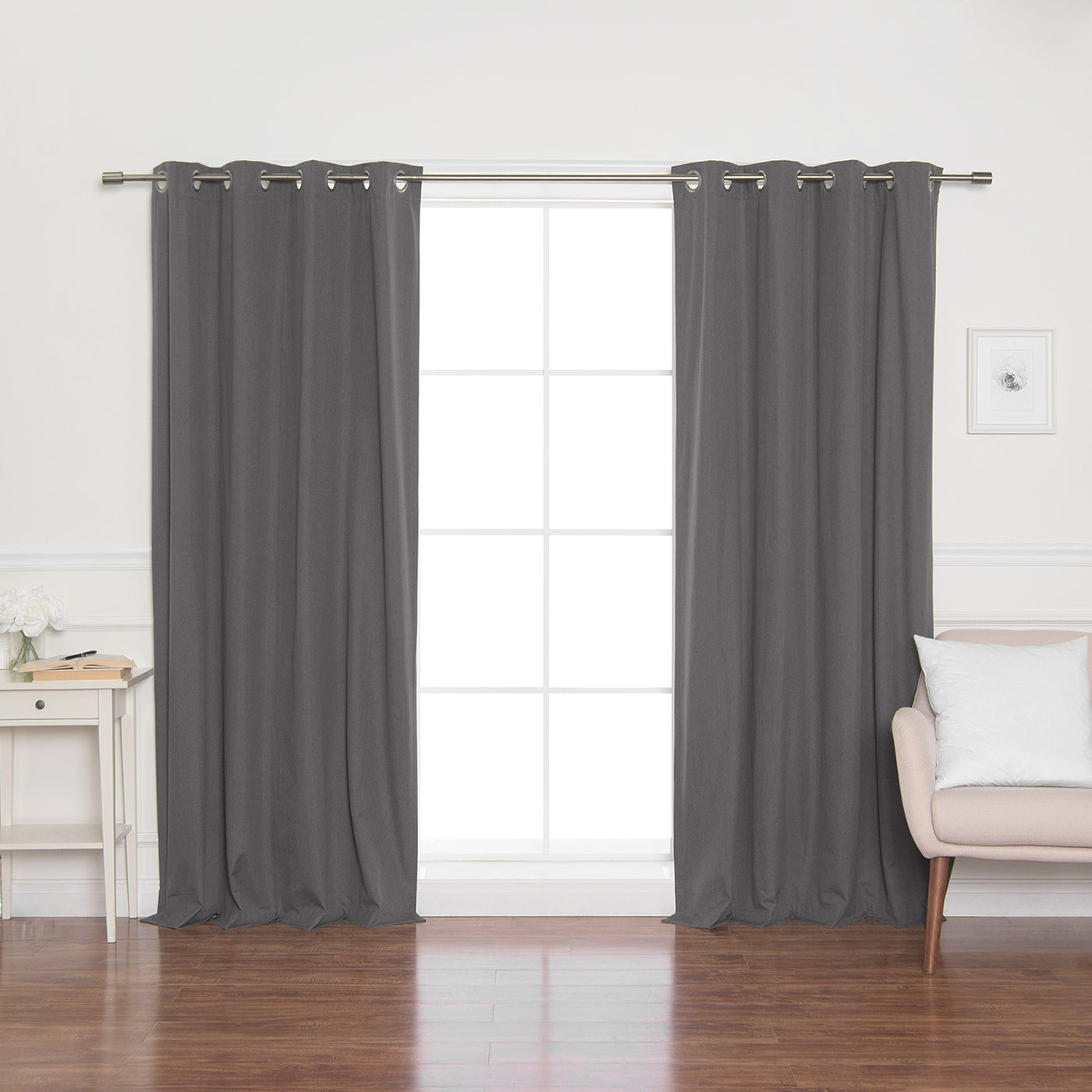Linen Textured Grommet Thermal Total Blackout Curtains