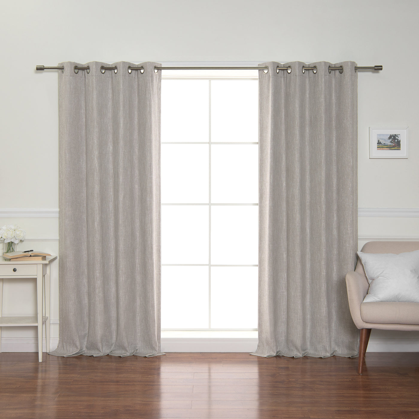 Heather Linen Grommet Blackout Curtains