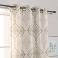 Damask Medallion Linen Blend Blackout Curtain